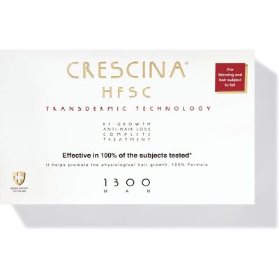 Crescina Transdermic 1300 Haj növekedés és hajhullás kezelése - Férfiak Crescina Transdermic 1300 Haj növekedés és hajhullás kezelése - Férfiak