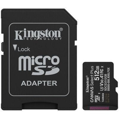Kingston MicroSDXC 512GB Canvas Select Plus Gen 3 + SD adapter Kingston MicroSDXC 512GB Canvas Select Plus Gen 3 + SD adapter