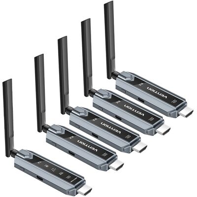 Vention Wireless HDMI Transmitter and Receiver (1*4) Kit Gray Vention Wireless HDMI Transmitter and Receiver (1*4) Kit Gray