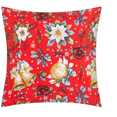 BELLATEX karácsonyi párna, 45 × 45 cm 55/130, mikulásvirág, piros BELLATEX karácsonyi párna, 45 × 45 cm 55/130, mikulásvirág, piros