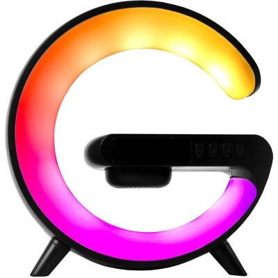 Aga RGB LED lámpa 5in1 vezeték nélküli töltővel - fekete Aga RGB LED lámpa 5in1 vezeték nélküli töltővel - fekete
