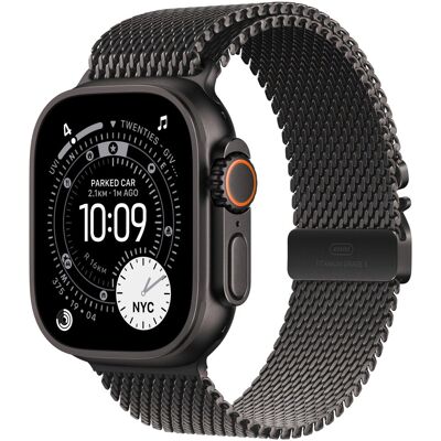 Apple Watch Ultra 3 49mm Fekete titán tok Fekete titán milánói szíjjal - M Apple Watch Ultra 3 49mm Fekete titán tok Fekete titán milánói szíjjal - M