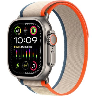 Apple Watch Ultra 2 49 mm - titántok, narancssárga-bézs terep szíj, M/L Apple Watch Ultra 2 49 mm - titántok, narancssárga-bézs terep szíj, M/L