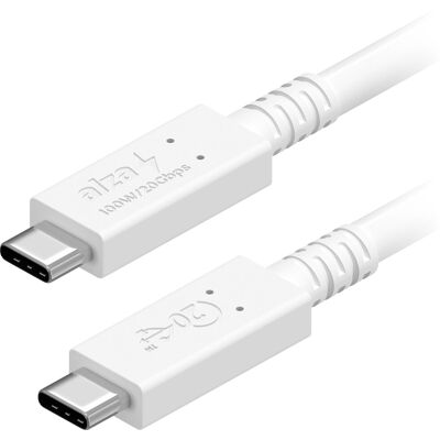 AlzaPower Core USB-C to USB-C USB4 100W 0.5m, fehér AlzaPower Core USB-C to USB-C USB4 100W 0.5m, fehér