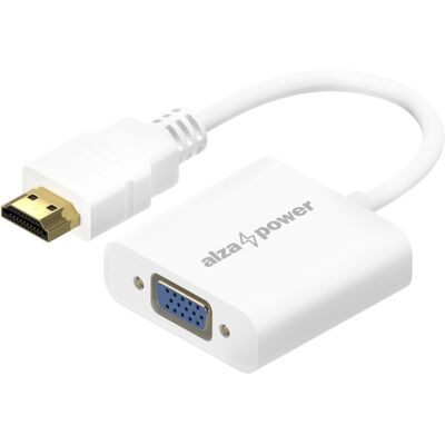 AlzaPower HDMI (M) to VGA (F) 0,18m, fehér AlzaPower HDMI (M) to VGA (F) 0,18m, fehér