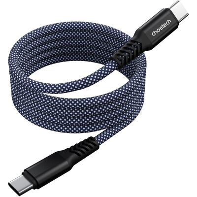 Choetech PD100W USB-C to USB-C 1M Magnet Nylon Cable--blue Choetech PD100W USB-C to USB-C 1M Magnet Nylon Cable--blue