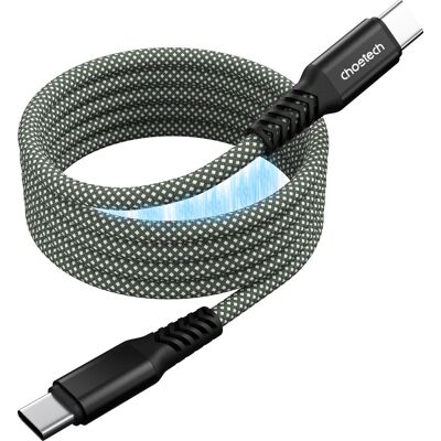 Choetech PD100W USB-C to USB-C 1M Magnet Nylon Cable--green Choetech PD100W USB-C to USB-C 1M Magnet Nylon Cable--green