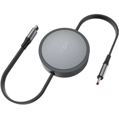 FIXED Retractable Cable USB-C/USB-C csatlakozóval, 1 m PD 100W 480Mbps, szürke FIXED Retractable Cable USB-C/USB-C csatlakozóval, 1 m PD 100W 480Mbps, szürke