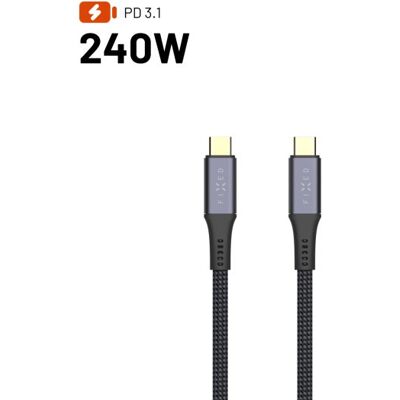 FIXED MultiMedia Cable s konektory USB-C/USB-C PD 3.1 USB4 Gen3 40Gbps 8K60Hz 240W 2m černý FIXED MultiMedia Cable s konektory USB-C/USB-C PD 3.1 USB4 Gen3 40Gbps 8K60Hz 240W 2m černý