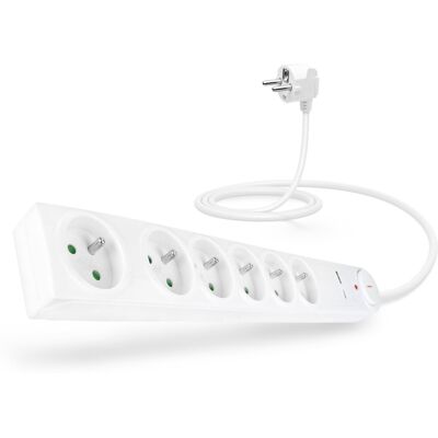 CONNECT IT túlfeszültségvédős elosztó, 6 aljzat, 1,5 m, fehér CONNECT IT túlfeszültségvédős elosztó, 6 aljzat, 1,5 m, fehér