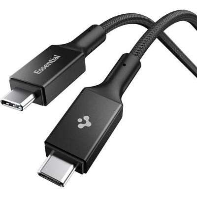 Spigen EB10015CC Essential USB-C to USB-C Fabric Cable, 100 W, Black Spigen EB10015CC Essential USB-C to USB-C Fabric Cable, 100 W, Black