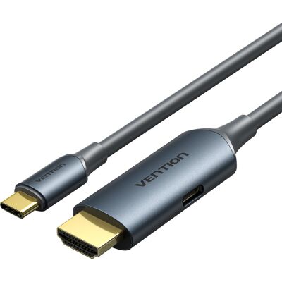 Vention HDMI Male to USB-C Male 4K HD Cable with Power Supply 1.5M Gray Metal Type Vention HDMI Male to USB-C Male 4K HD Cable with Power Supply 1.5M Gray Metal Type