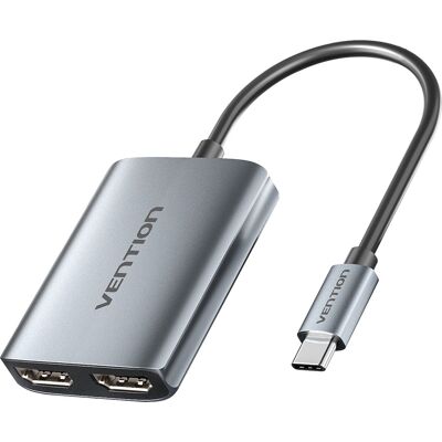 Vention USB-C to Dual HDMI MST Adapter 0.15M Gray Aluminum Alloy Type Vention USB-C to Dual HDMI MST Adapter 0.15M Gray Aluminum Alloy Type