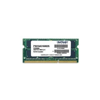 Patriot SO-DIMM 4GB DDR3 1600MHz CL11 Signature Line Patriot SO-DIMM 4GB DDR3 1600MHz CL11 Signature Line