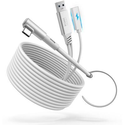 Kiwi Design 5M Link Cable with charing, white for Meta Quest / Pico Kiwi Design 5M Link Cable with charing, white for Meta Quest / Pico