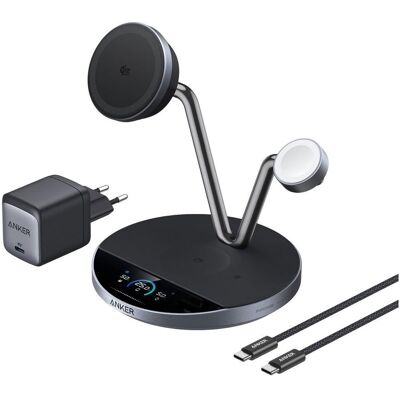 Anker B25X7G11 Vezeték nélküli 3-in-1 töltőállomás - Gyors beltéri töltés Anker B25X7G11 Vezeték nélküli 3-in-1 töltőállomás - Gyors beltéri töltés