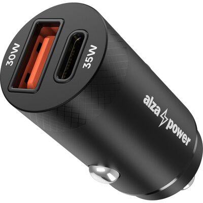 AlzaPower Car Charger M220 USB-A + USB-C Power Delivery 35W - fekete AlzaPower Car Charger M220 USB-A + USB-C Power Delivery 35W - fekete