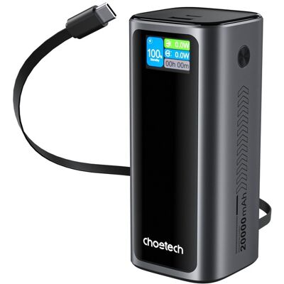 ChoeTech TFT 20000mAh PD130W Power Bank with input/output cable ChoeTech TFT 20000mAh PD130W Power Bank with input/output cable