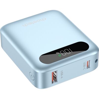 ChoeTech CCC Certified 10000mAh mini Digital Power Bank - kék ChoeTech CCC Certified 10000mAh mini Digital Power Bank - kék