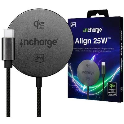 3MK InCharge Align Qi2, 25W - Apple, fekete 3MK InCharge Align Qi2, 25W - Apple, fekete