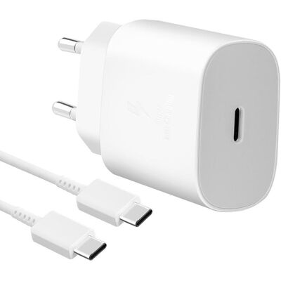 Samsung 25W Utazó Töltő - USB-C/USB-C Kábel Fehér Samsung 25W Utazó Töltő - USB-C/USB-C Kábel Fehér
