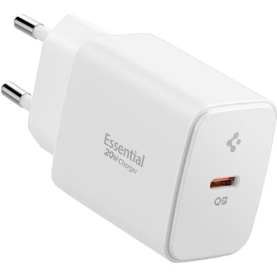 Spigen - Fali töltő Essential - Type-C, GaN, Gyors töltés - Fehér - Fali töltő Spigen - Fali töltő Essential - Type-C, GaN, Gyors töltés - Fehér - Fali töltő
