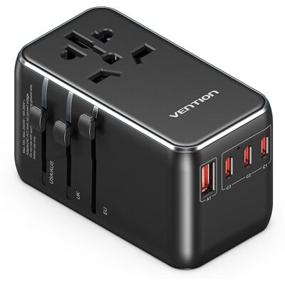 Vention 120W Univerzális Utazóadapter PD 65W Minden egyben Világszerte Utazáshoz 20W Fali töltő USA EU UK US - Utazóadapter Vention 120W Univerzális Utazóadapter PD 65W Minden egyben Világszerte Utazáshoz 20W Fali töltő USA EU UK US - Utazóadapter