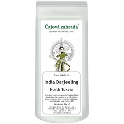 Čajová zahrada - India Darjeeling KGFOPI North Tukvar - zöld tea, 70 g Čajová zahrada - India Darjeeling KGFOPI North Tukvar - zöld tea, 70 g