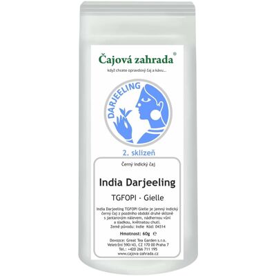 Čajová zahrada India Darjeeling TGFOPI Gielle fekete tea, 500 g Čajová zahrada India Darjeeling TGFOPI Gielle fekete tea, 500 g