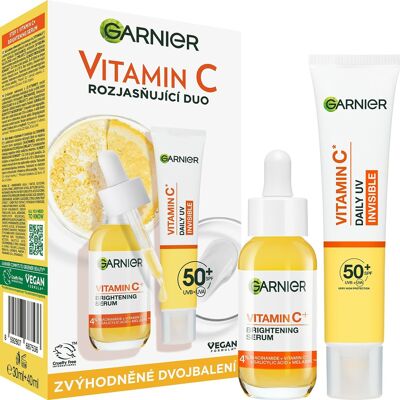 Garnier Vitamin C Serum + Daily UV Fluid Duopack, 1 darab Garnier Vitamin C Serum + Daily UV Fluid Duopack, 1 darab