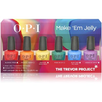 OPI Make 'Em Jelly Mini Körömlakk Szett - Élénk Színek, Hosszú Tartósság, Gyors Száradás OPI Make 'Em Jelly Mini Körömlakk Szett - Élénk Színek, Hosszú Tartósság, Gyors Száradás