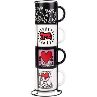 Grupo Erik Keith Haring: Love - bögre készlet, 4 db Grupo Erik Keith Haring: Love - bögre készlet, 4 db