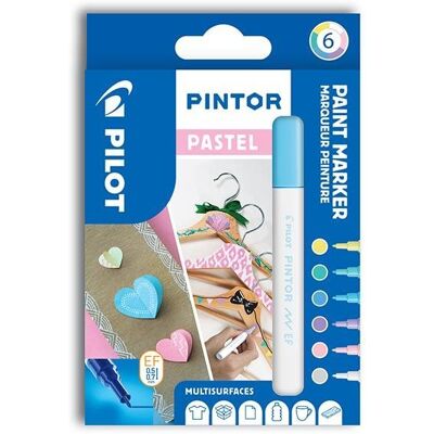 Pilot Pintor Akril marker, Extra Fine, 6 db-os szett, Pasztell Pilot Pintor Akril marker, Extra Fine, 6 db-os szett, Pasztell
