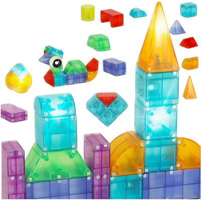 KIK KX3628 Mágneses építőjáték - Világító 3D figurák, 64 db KIK KX3628 Mágneses építőjáték - Világító 3D figurák, 64 db