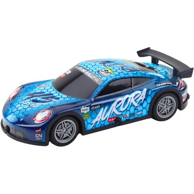 LEAN Toys 23060 RC versenyautó 27 MHz, világító karosszéria, kék LEAN Toys 23060 RC versenyautó 27 MHz, világító karosszéria, kék