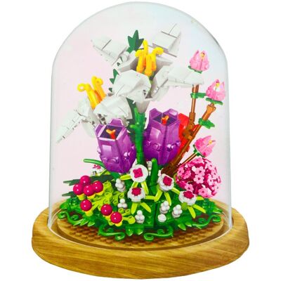 LEAN Toys 19743 Építőkészlet, búrába zárt virág, 487 db LEAN Toys 19743 Építőkészlet, búrába zárt virág, 487 db