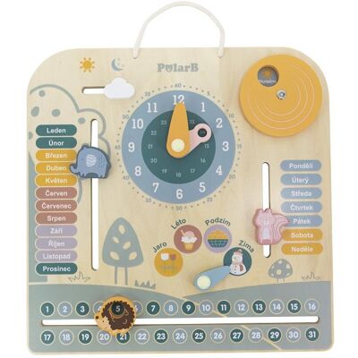 Viga Toys Fa Kalendár és Óra - Oktató Idő Tanuló Eszköz Viga Toys Fa Kalendár és Óra - Oktató Idő Tanuló Eszköz