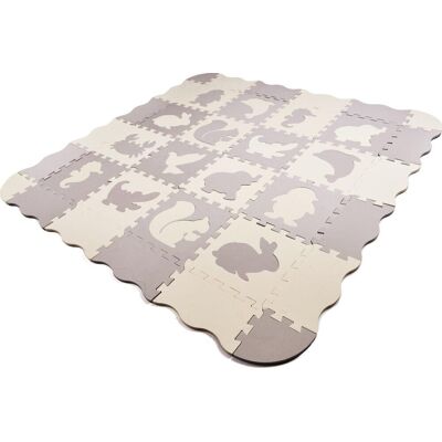 Ikonka Szürke Ecru Hab Puzzle Szőnyeg - Játszóterület Ikonka Szürke Ecru Hab Puzzle Szőnyeg - Játszóterület