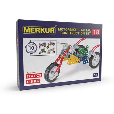 Merkur Építőjáték - 10 motorkerékpár modell - 172 db - 26x18x5cm Merkur Építőjáték - 10 motorkerékpár modell - 172 db - 26x18x5cm