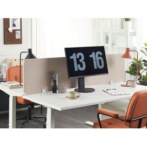 Beliani Bézs Asztali Akusztikus Térelválasztó Panel 180 x 40 cm Home Office Kiegészítő