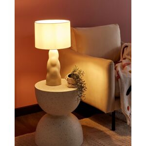 Beliani Bézs kerámia asztali lámpa 51 cm éjjeli lámpa papír lámpaernyő hálószobába nappaliba