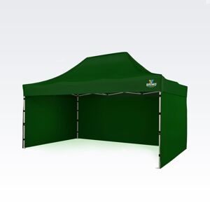 BRIMO Kerti sátor 3x4,5m Ingyen: 3 teli oldalfal + 8 sátorcövekek és védőtok!  Zöld