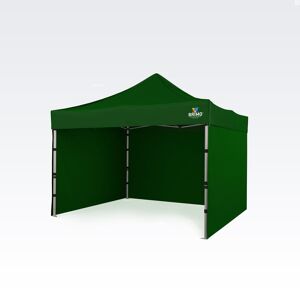 BRIMO Árusító sátor 3x3m Ingyen: 3 teli oldalfal + 8 sátorcövekek és védőtok!  Zöld