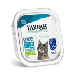 Yarrah 6x100g Yarrah bio-falatkák szószban - Hal & bio spirulina alga nedvestáp macskáknak