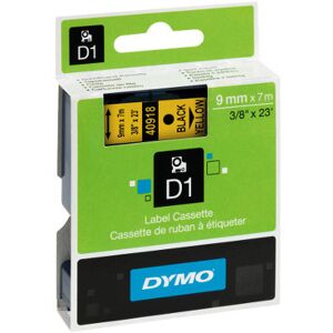 Dymo D1 40918, S0720730, 9 mm x 7 m, fekete nyomtatás / sárga alapon, eredeti szalag