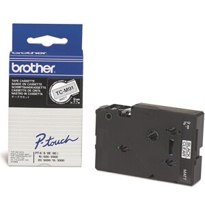 Brother TC-M91, 9mm x 7,7m, fekete nyomtatás / átlátszó alapon, eredeti szalag