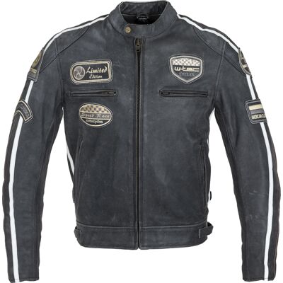 Motoros bőrkabát W-TEC Dark Vintage sötét szürke S Motoros bőrkabát W-TEC Dark Vintage sötét szürke S