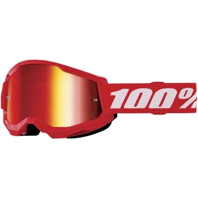 Gyerek motocross szemüveg 100% Strata 2 Youth Mirror piros, piros plexi Gyerek motocross szemüveg 100% Strata 2 Youth Mirror piros, piros plexi