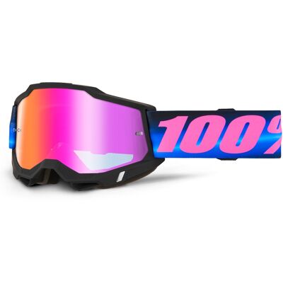 Motocross szemüveg 100% Accuri 2 Mirror, széles látószög, párásodásgátló bevonat, maximális védelem Superdome kékes-rózsaszín, piros plexi Motocross szemüveg 100% Accuri 2 Mirror, széles látószög, párásodásgátló bevonat, maximális védelem Superdome kékes-rózsaszín, piros plexi