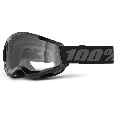 Gyerek motocross szemüveg 100% Strata 2 Youth fekete, átlátszó plexi Gyerek motocross szemüveg 100% Strata 2 Youth fekete, átlátszó plexi